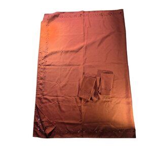 Thanksgiving Tablecloth Napkin Set cutwork leaf orange autumn holiday linens